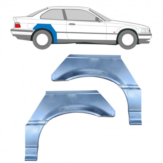 Lem zadného blatníka pre BMW E36 3 Cabrio 1990-2000 / Ľavá+Pravá / COUPE / Sada 6392