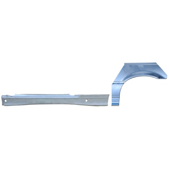 Celý prah + opravný plech zadného blatníka pre BMW 3 E36 1990-2000 / Ľavý / COUPE / Sada 17024
