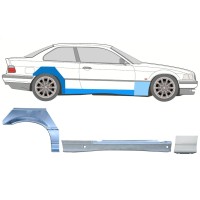 Kompletný prah + opravný plech predného blatníka pre BMW 3 E36 1990-2000 / Pravá / COUPE / Sada 17025