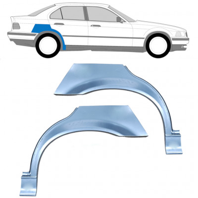 Lem zadného blatníka pre BMW 3 E36 1990-2000  / Ľavá+Pravá / SEDAN / Sada 6393