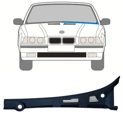 Opravný plech pod predné sklo pre BMW 3 E36 1990-2000 / Ľavý / COMBI / SEDAN / COMPACT 16899