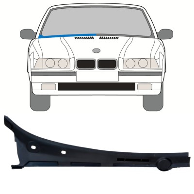 Opravný plech pod predné sklo pre BMW 3 E36 1990-2000 / Pravá / COMBI / SEDAN / COMPACT 16898