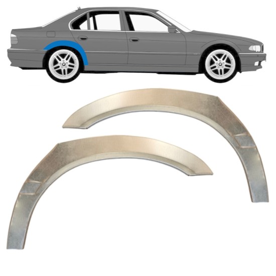Lem zadného blatníka pre BMW 7 E38 1994-2001 / Ľavá+Pravá / Sada 14832