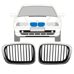 Mriežka pre BMW 3 E46 1998-2006 / Ľavá+Pravá / Sada 11129