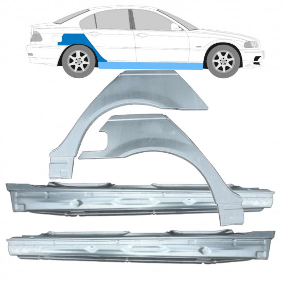Opravný plech prahu + zadného blatníka pre BMW E46 3 1998-2005 / Sada 11260