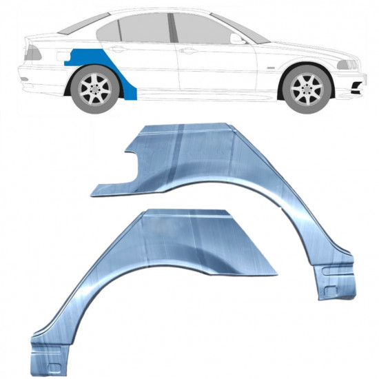 Lem zadného blatníka pre BMW E46 3 1998-2005 / Ľavá+Pravá / Sada 6204