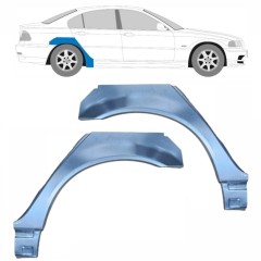 Malý opravný plech zadného blatníka pre BMW 3 E46 1998-2006 / Ľavá+Pravá / Sada 6203