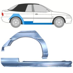 Opravný plech prahu + zadného blatníka pre Ford Escort 1995-2000 / Pravá / CABRIO / Sada 12589