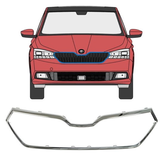Rám masky chladiča pre Skoda Fabia 2018-2021 16215