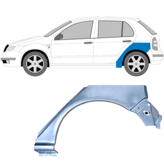 Lem zadného blatníka pre Skoda Fabia 1999-2007 / Ľavý 6995