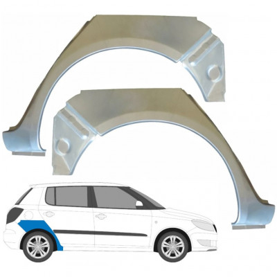 Lem zadného blatníka pre Skoda Fabia 2007-2015 / Ľavá+Pravá / Sada 9478