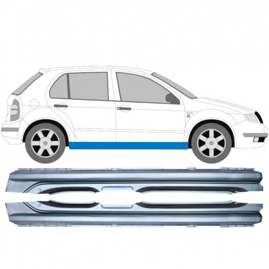 Kompletný prah pre Skoda Fabia 1999-2007 / Ľavá+Pravá / Sada 9262