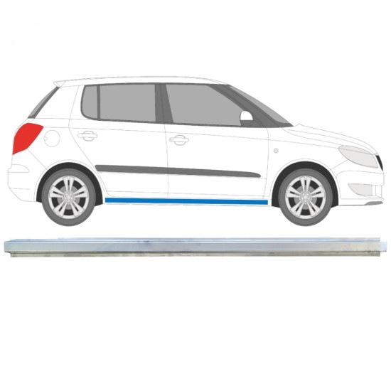 Opravný plech prahu vnútorný pre Skoda Fabia II 2007-2015 / Vľavo = Vpravo (symetrické) 16892
