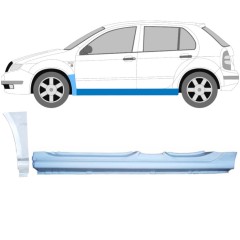Kompletný prah + opravný plech predného blatníka pre Skoda Fabia I 1999-2007 / Ľavý / Sada 11168