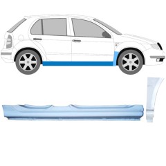 Kompletný prah + opravný plech predného blatníka pre Skoda Fabia I 1999-2007 / Pravá / Sada 11167