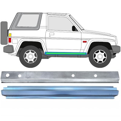 Opravný plech prahu vnútorný + vonkajší pre Daihatsu Feroza Rocky Fourtrak 1984-1993 / Pravá / Sada 17013