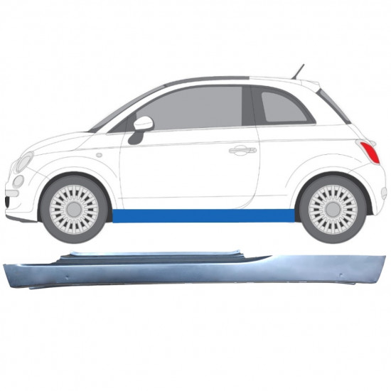 Kompletný prah pre Fiat 500 2007-2018 / Ľavý 5055