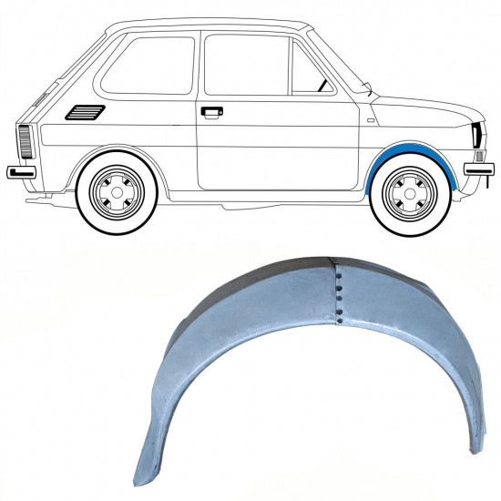 Vnútorný opravný plech predného blatníka pre Fiat 126p 1972-1978 / Pravá 10215