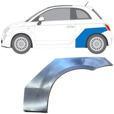 Lem zadného blatníka pre Fiat 500 2007-2018 / Ľavý 16072