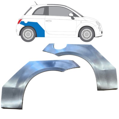 Lem zadného blatníka pre Fiat 500 2007-2018 / Ľavá+Pravá / Sada 16073