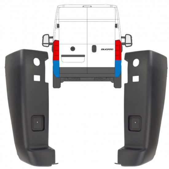 Zadný roh nárazníka pre Fiat Ducato 2006-2018 / Sada 9937