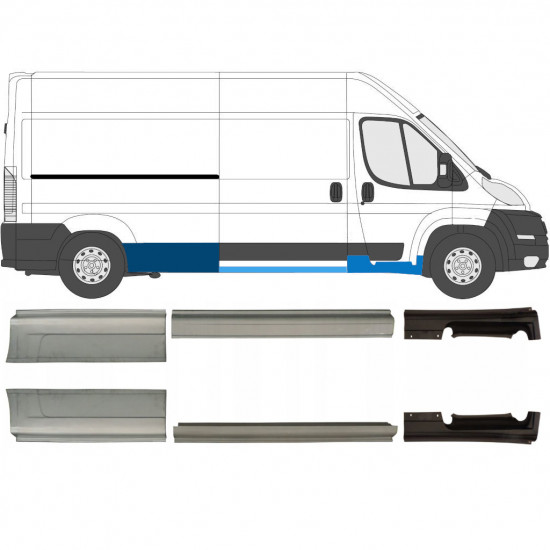 Opravný plech prahu pre Fiat Ducato 2006- / Ľavá+Pravá / Sada 9701