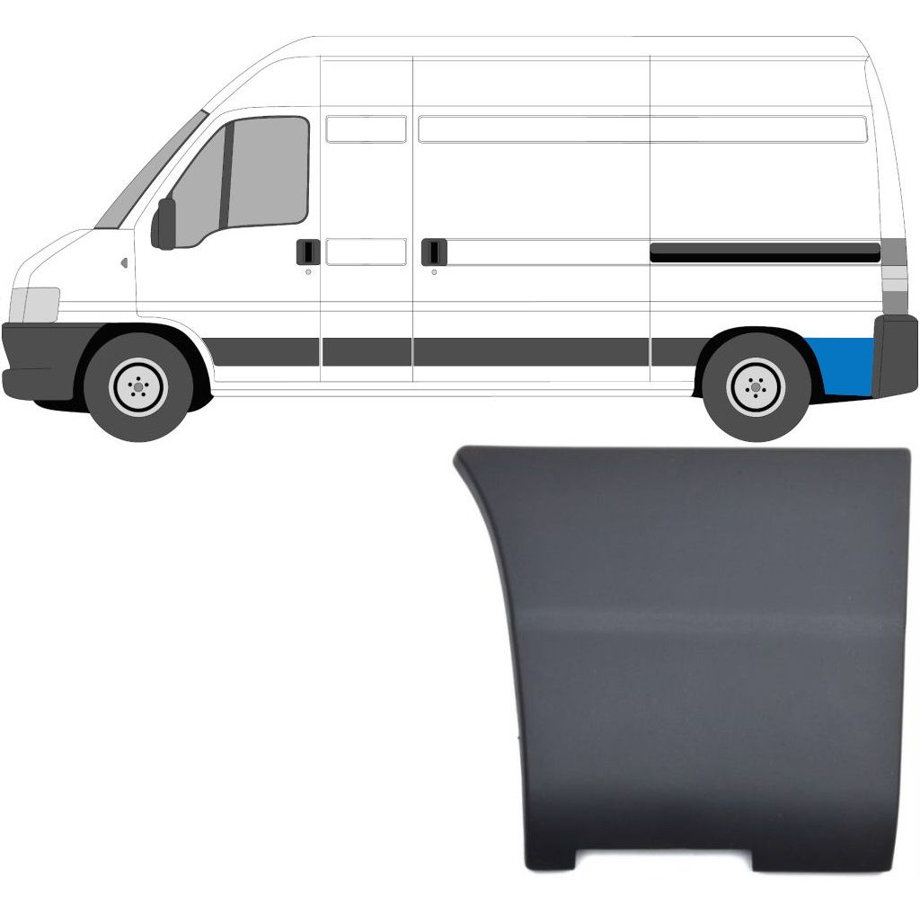 Bočná Lišta Zadného Blatníka Pre Fiat Ducato 2002-2006 / Ľavý 5139