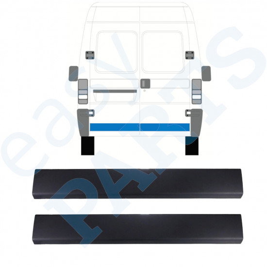 Bočná lišta zadných dverí pre Fiat Ducato 1994-2002 / Ľavá+Pravá / Sada 9856