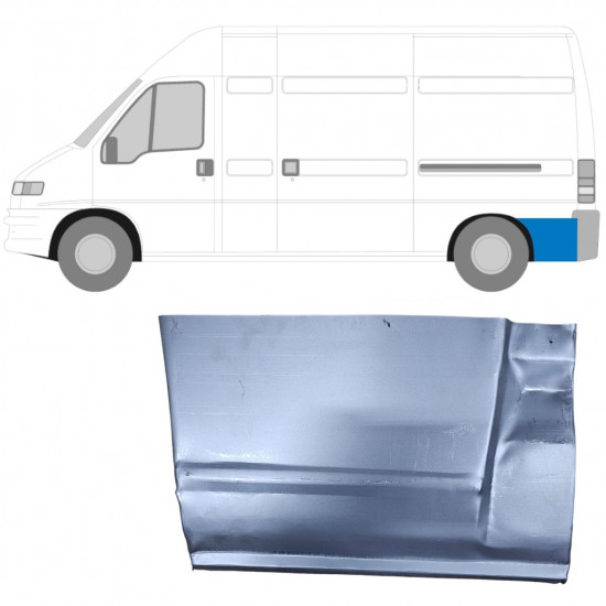 Opravný plech zadného blatníka zadná časť pre Fiat Ducato Boxer Relay 1994-2006 / Ľavý 6484