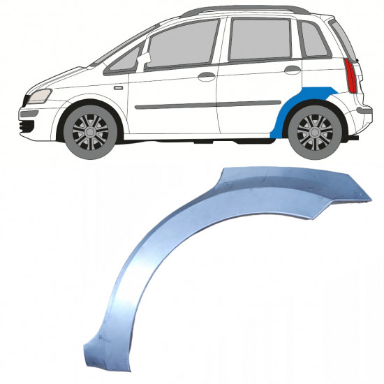 Lem zadného blatníka pre Fiat Idea 2004-2011 / Ľavý 7352