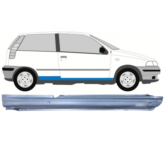 Opravný plech prahu pre Fiat Punto 1 1993-1999 / Pravá 8101