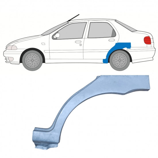 Lem zadného blatníka pre Fiat Siena 1997-2001 / Ľavý 8131