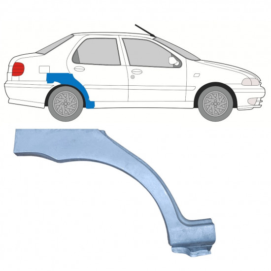 Lem zadného blatníka pre Fiat Siena 1997-2001 / Pravá 8130