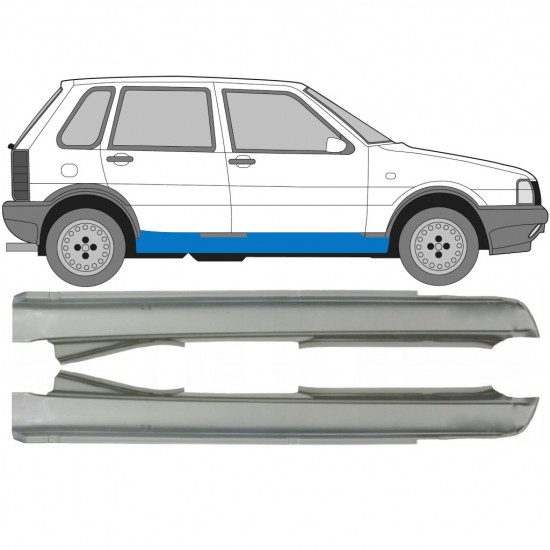 Opravný plech prahu pre Fiat Uno 1983-2002 / Ľavá+Pravá / Sada 9666