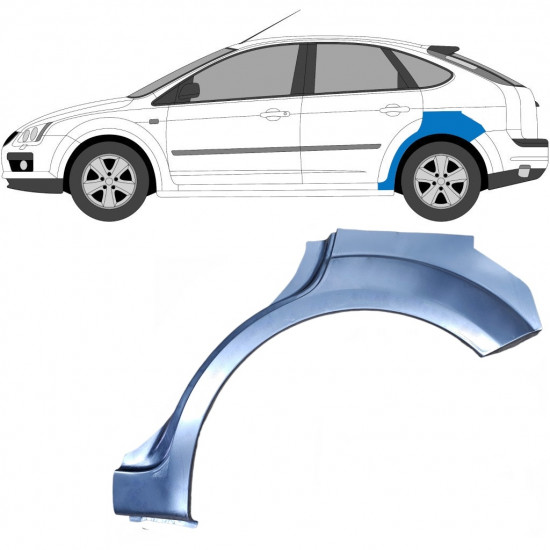 Lem zadného blatníka pre Ford Focus 2004-2011 / Ľavý /  5454