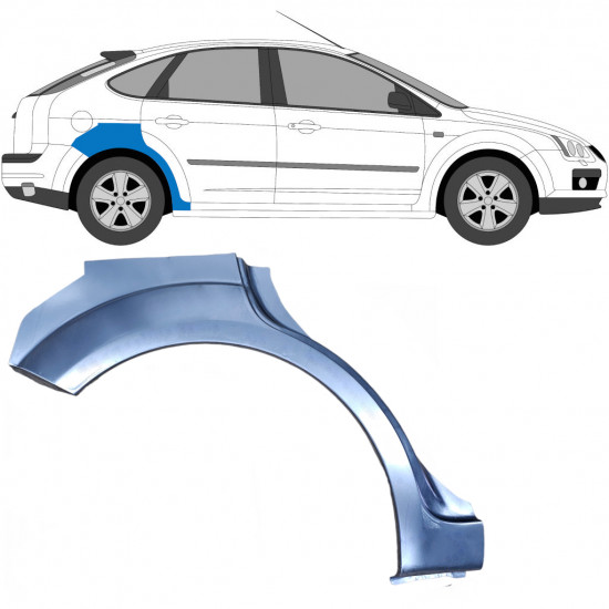 Lem zadného blatníka pre Ford Focus 2004-2011 / Pravá /  5453