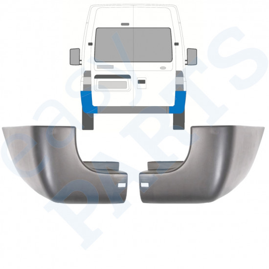 Zadný roh nárazníka pre Ford Transit 2006-2013 / Ľavá+Pravá / Sada 9729