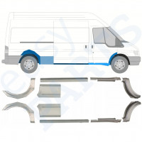 Opravný plech prahu + zadného blatníka pre Ford Transit 2000-2013 / LWB / Ľavá+Pravá / Sada 10630