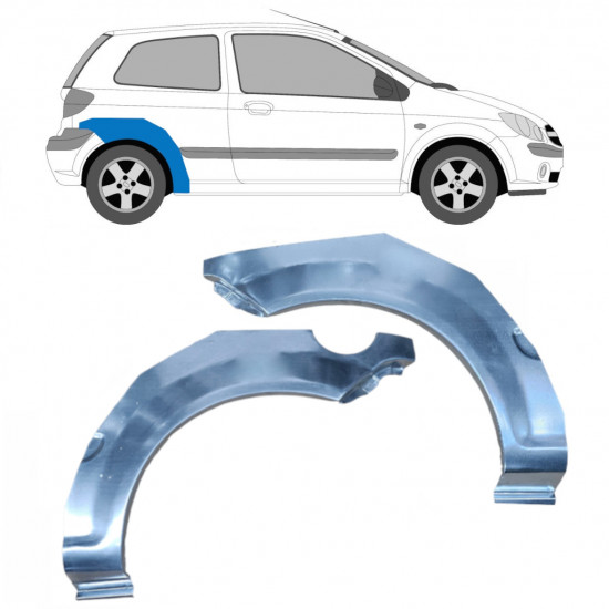 Lem zadného blatníka pre Hyundai Getz 2002-2010 / Ľavá+Pravá / Sada 10641