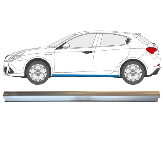 Opravný plech spodnej časti prahu pre Alfa Romeo Giulietta 2010-2020 / Ľavý 15003 Opravný plech spodnej časti prahu pre Alfa Romeo Giulietta 2010-2020 / Ľavý 15003