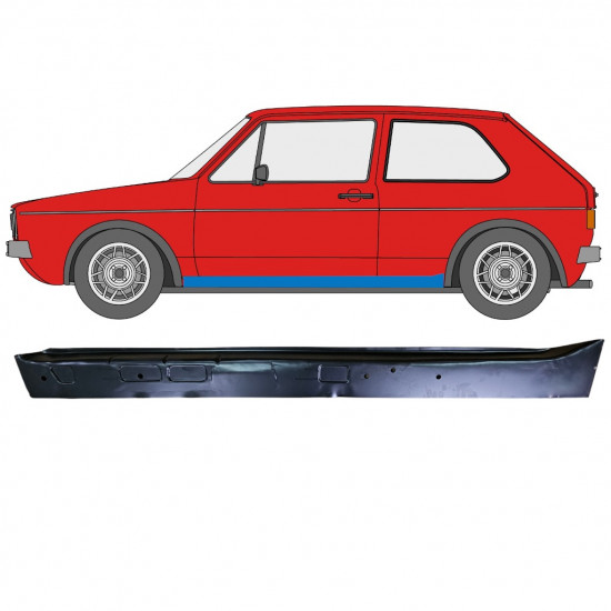 Opravný plech prahu vnútorný pre VW Golf 1 1974- / Ľavý 10908