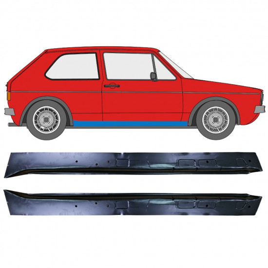 Opravný plech prahu vnútorný pre VW Golf 1 1974- / Ľavá+Pravá / Sada 10909