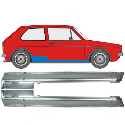 Opravný plech prahu pre VW Golf 1 1974- / Ľavá+Pravá / Sada 9859