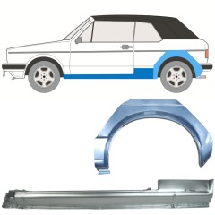 Opravný plech prahu + zadného blatníka pre Volkswagen Golf 1 1974-1985 / Ľavý / CABRIO / Sada 12578
