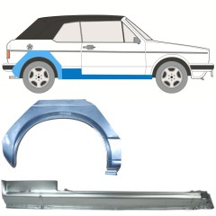 Opravný plech prahu + zadného blatníka pre Volkswagen Golf 1 1974-1985 / Pravá / CABRIO / Sada 12577