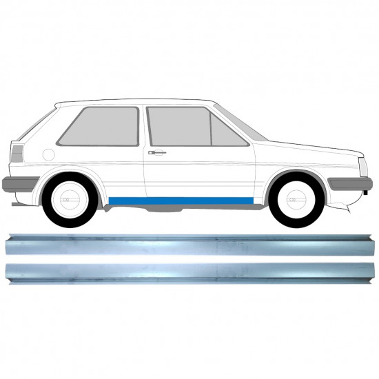 Opravný plech prahu pre VW Golf 2 1982-1992 / Vľavo = Vpravo (symetrické) / Sada 11286