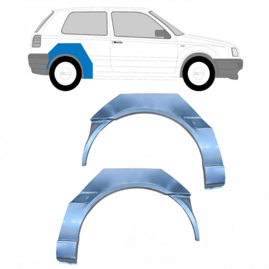 Lem zadného blatníka pre VW Golf 3 1991- / Ľavá+Pravá / Sada 10252