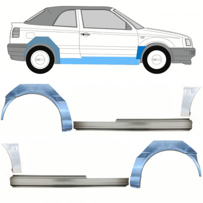 Opravný plech prahu + predného blatníka + zadného blatníka pre VW Golf 3 1993-1998  CABRIO / Sada 12569