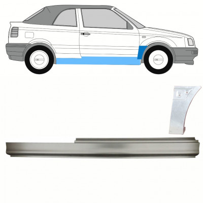 Opravný plech prahu + predného blatníka pre VW Golf 3 1993-1998 / Pravá / CABRIO / Sada 10200