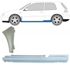 Kompletný prah + opravný plech predného blatníka pre Volkswagen Golf 4 1997-2006 / Ľavý / Sada 8732